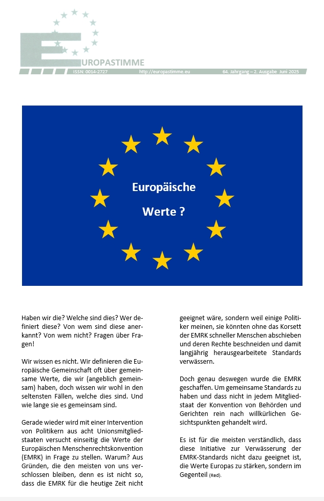 Aktuelle Ausgabe Europastimme - Minderheiten in Europa - Sorben